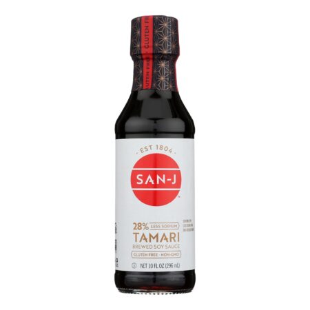 San - J Tamari Soy Sauce - Reduced Sodium - Case of 6 - 10 Fl oz.