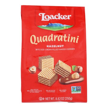 Loacker Quadratini Wafer Cookies - Case of 6 - 8.82 OZ