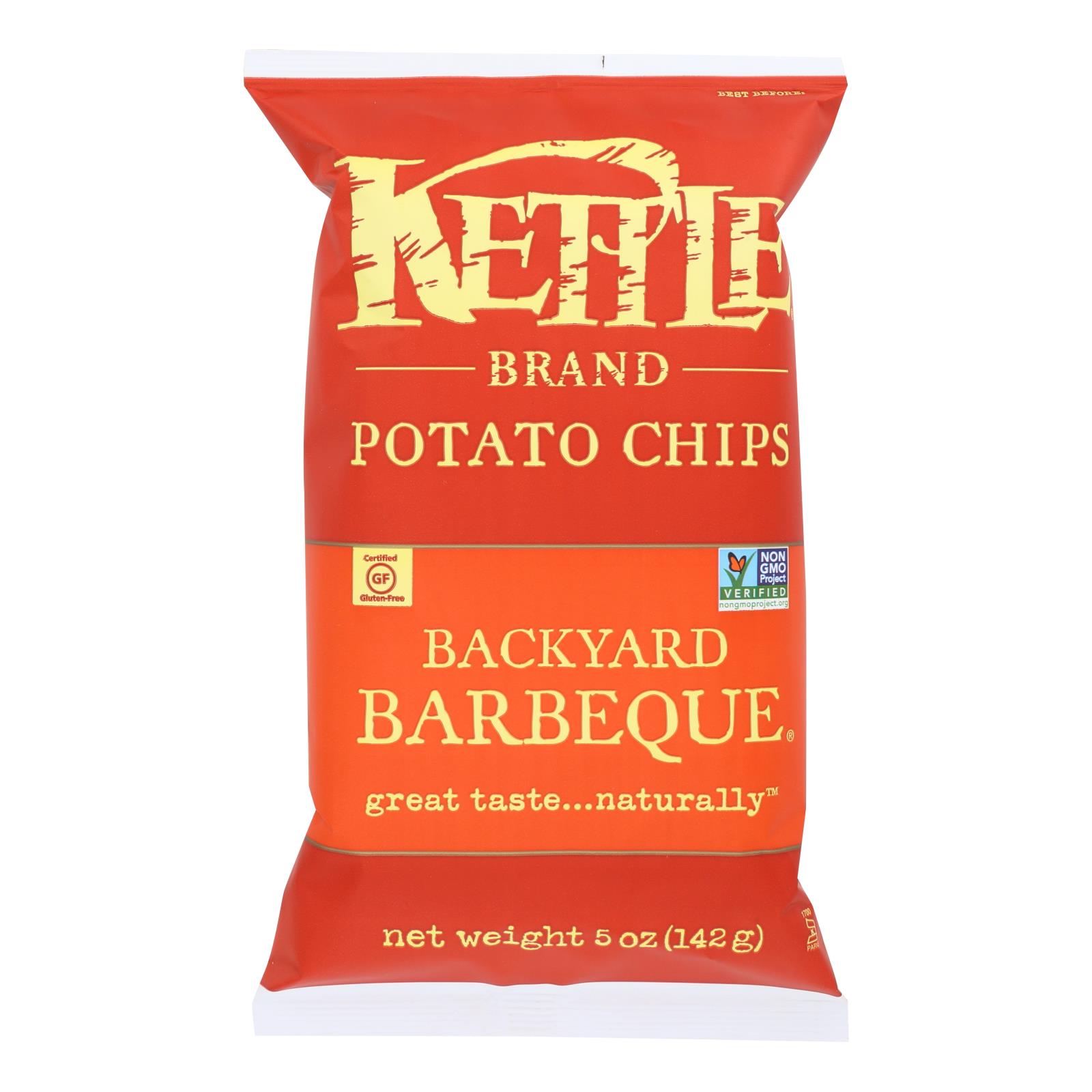 Kettle Brand Potato Chips - Backyard Barbeque - Case of 15 - 5 oz.