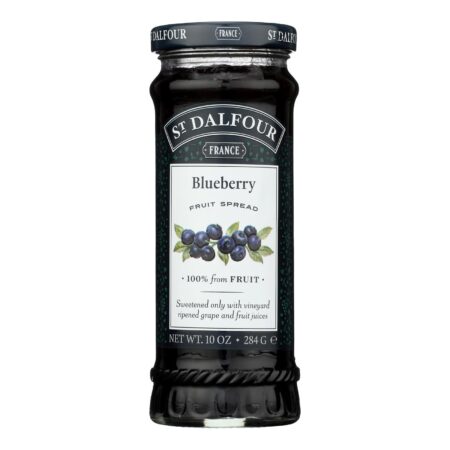 St Dalfour Fruit Spread - Deluxe - 100 Percent Fruit - Wild Blueberry - 10 oz - Case of 6