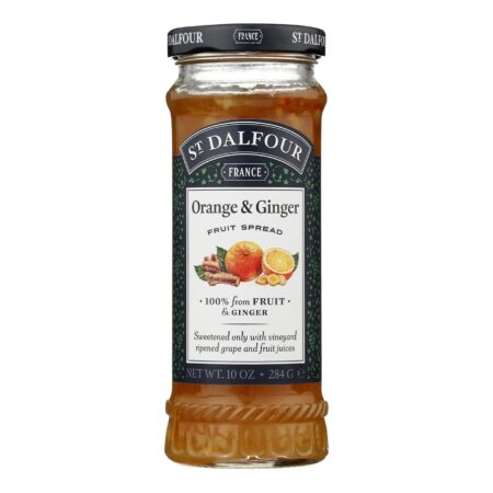 St Dalfour Fruit Spread - Deluxe - 100 Percent Fruit - Ginger and Orange Marmalade - 10 oz - Case of 6