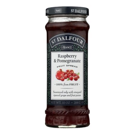 St Dalfour Fruit Spread - Deluxe - 100 Percent Fruit - Raspberry and Pomegranate - 10 oz - Case of 6