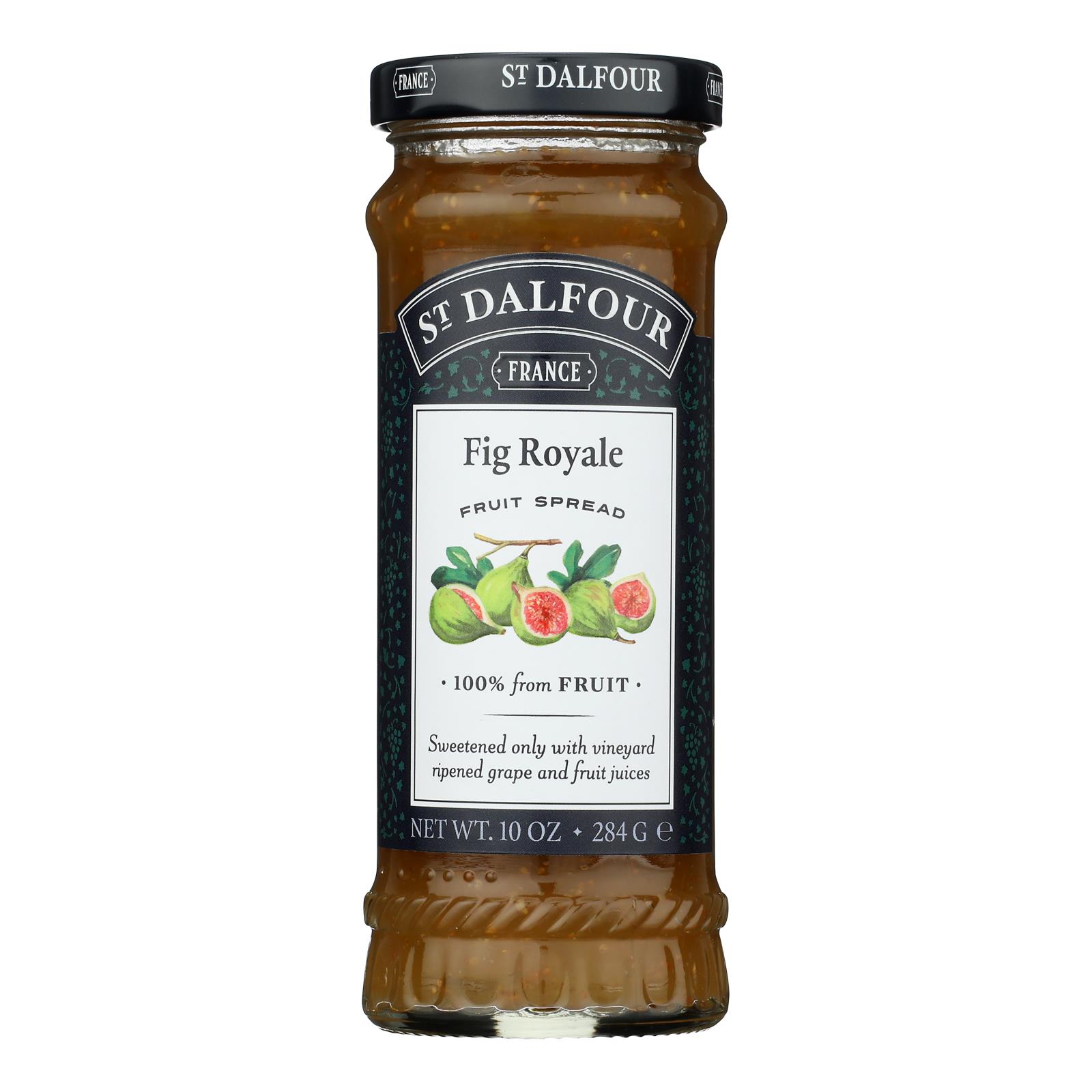 St Dalfour Fruit Spread - Deluxe - 100 Percent Fruit - Royal Fig - 10 oz - Case of 6