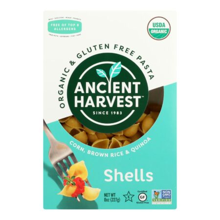 Ancient Harvest Organic Gluten Free Quinoa Supergrain Pasta - Shells - Case of 12 - 8 oz