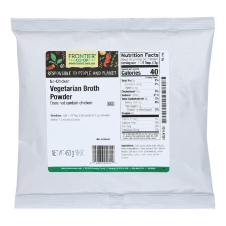 Frontier Herb Broth Powder Chicken Flavored - Single Bulk Item - 1LB