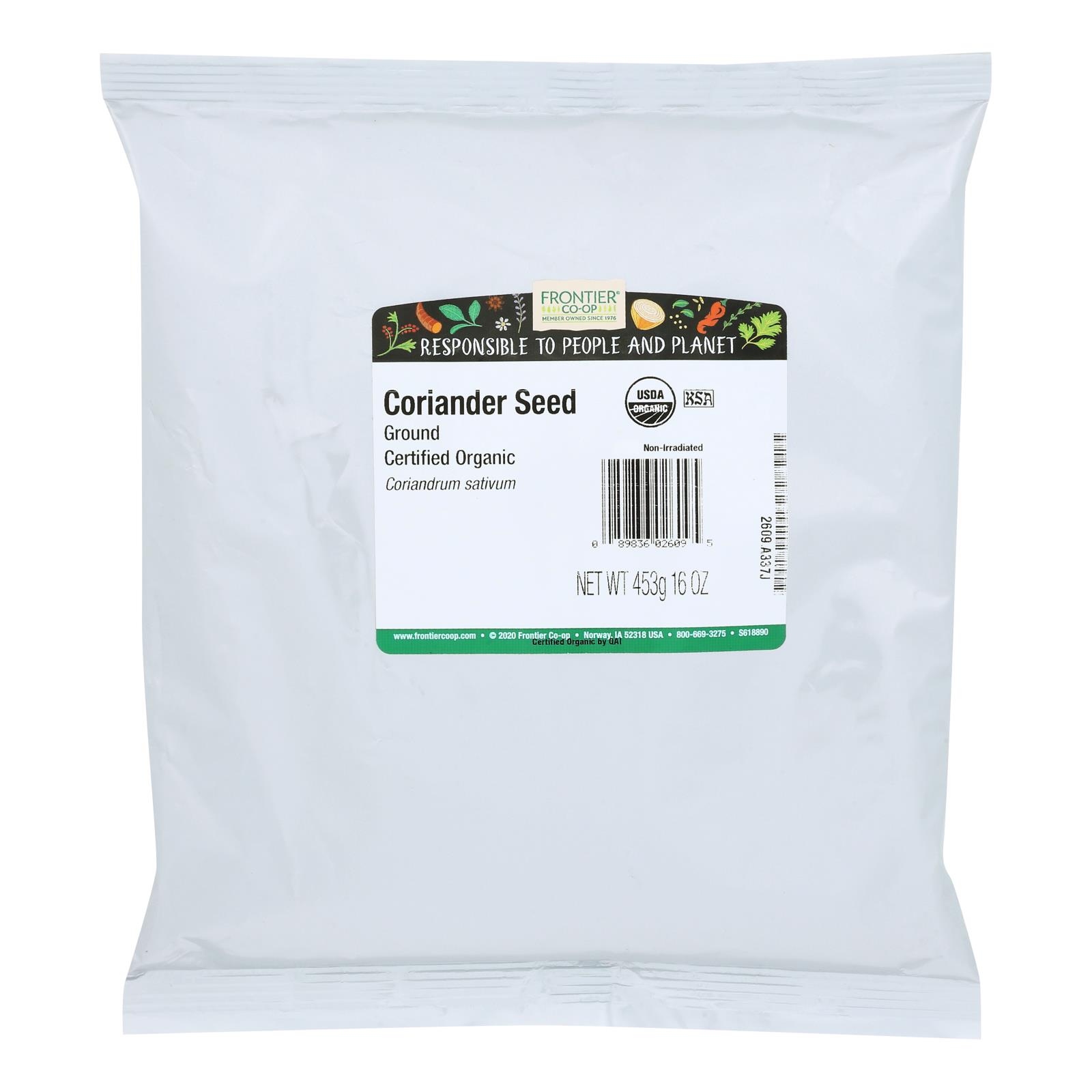 Frontier Herb Coriander Seed Organic Ground - Single Bulk Item - 1LB