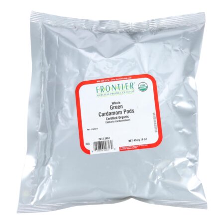 Frontier Herb Cardamom Pods Organic Whole Green - Single Bulk Item - 1LB