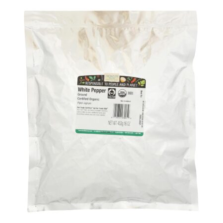 Frontier Herb Organic White Ground Pepper - Ft - 1 lb.