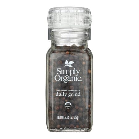Simply Organic Daily Grind Black Peppercorns - Organic - Grinder - 3 oz