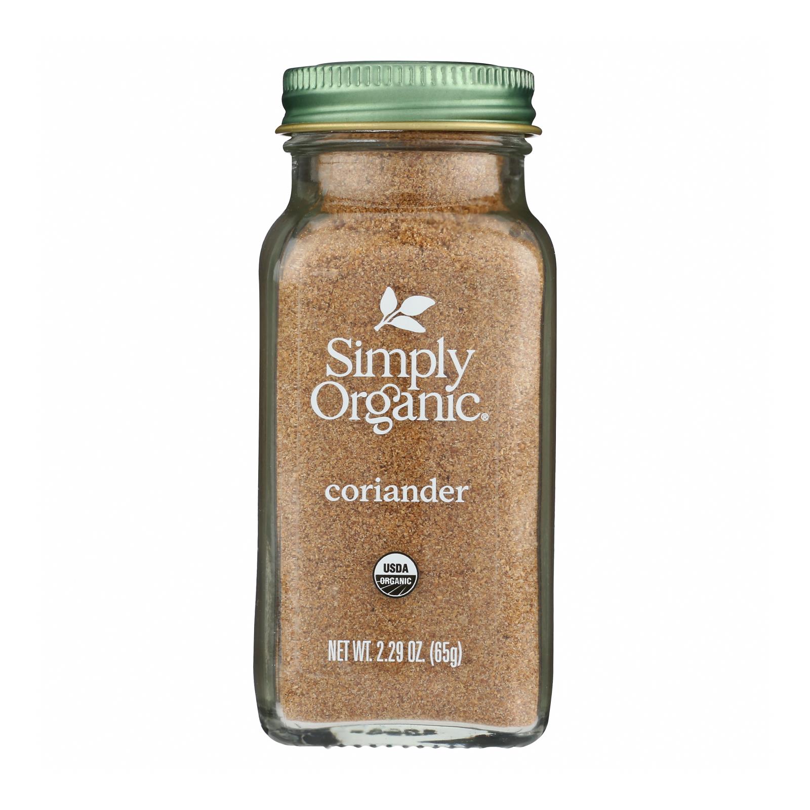 Simply Organic - Coriander Seed Organic Ground - Case of 6 - 2.29 Ounces