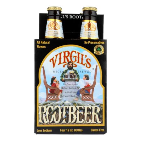 Virgil's Rootbeer Natural Micro Brewed Soda - Root Beer - Case of 6 - 4/12 fl oz
