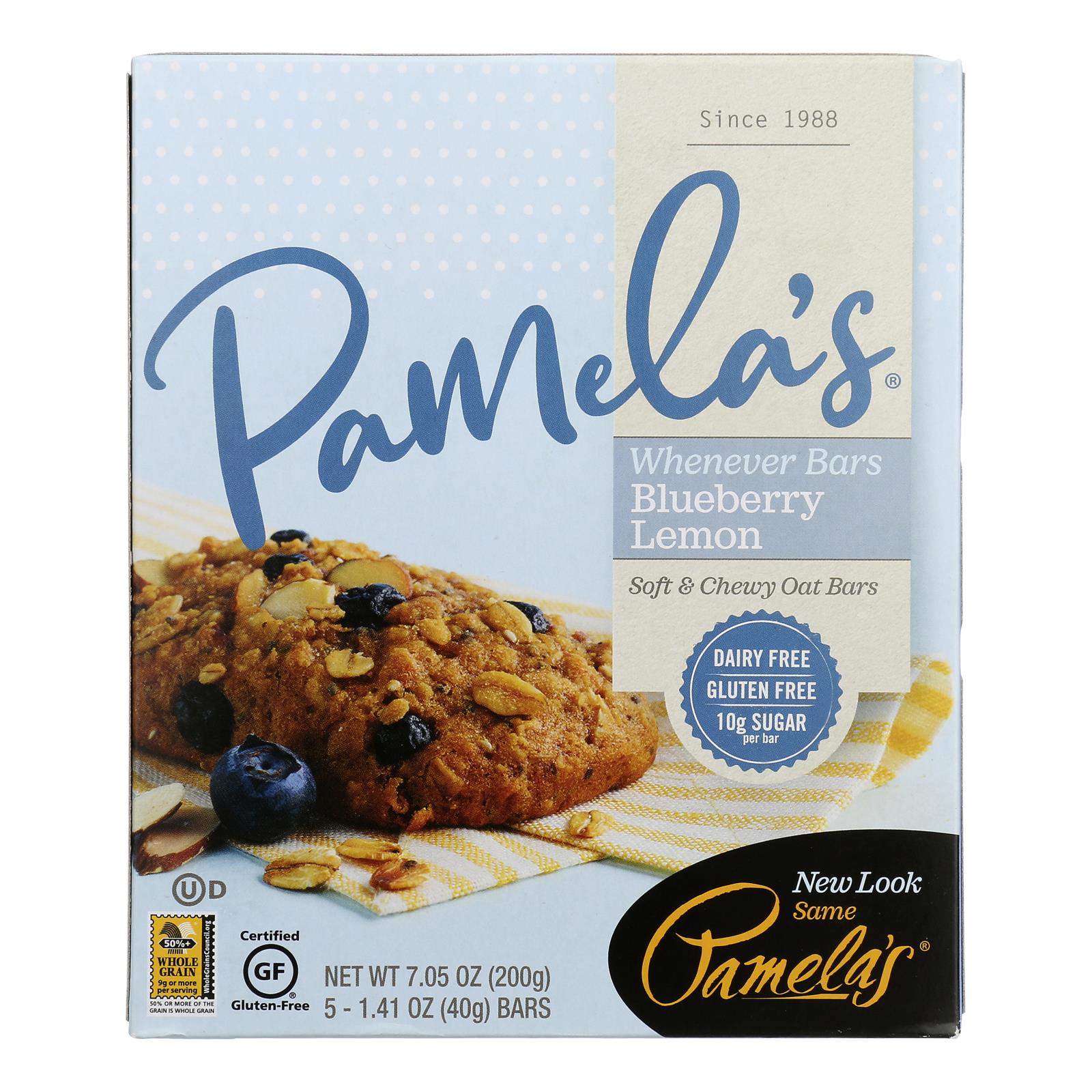 Pamela's Products - Oat Whenever Bars - Blueberry Lemon - Case of 6 - 1.41 oz.