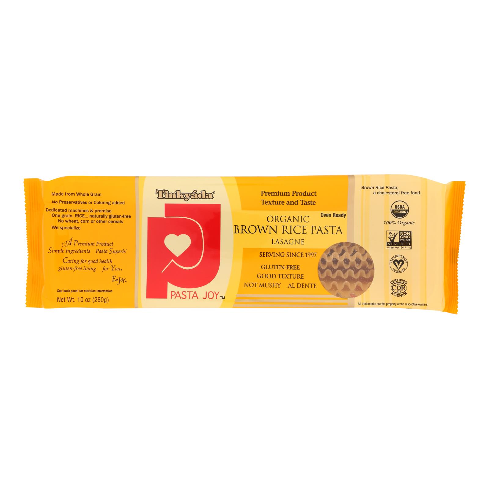 Tinkyada Organic Brown Rice Pasta - Lasagna - Case of 12 - 10 oz