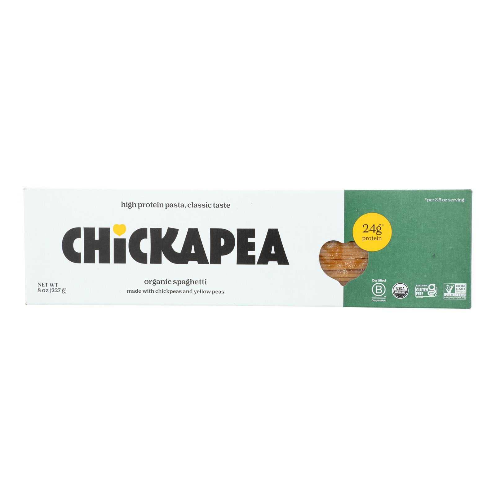 Chickapea Pasta - Pasta Organic Spaghetti - Case of 6 - 8 OZ