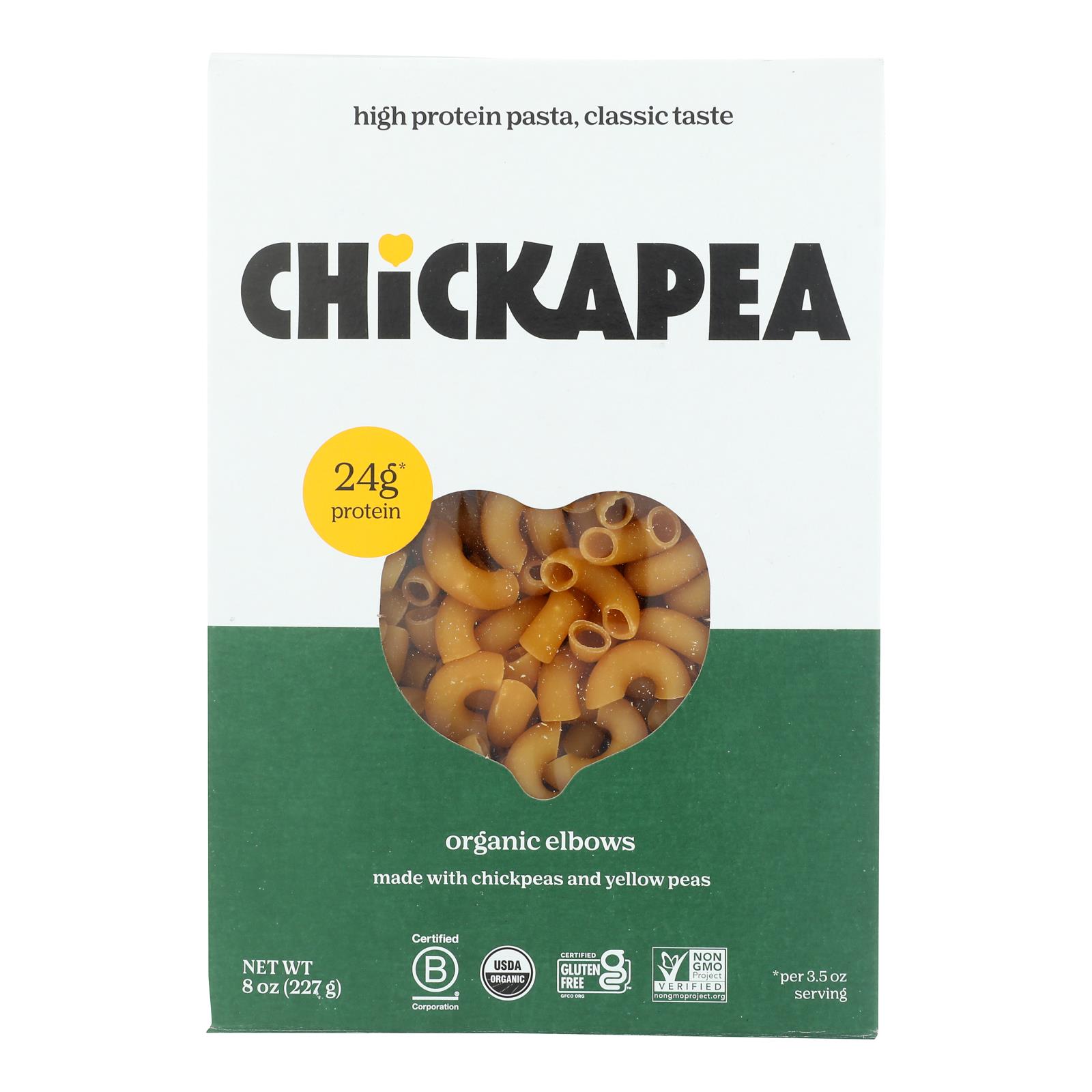 Chickapea Pasta - Pasta Elbows - Case of 6-8 OZ