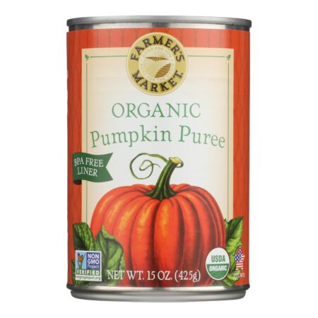 Farmer's Market Organic Pumpkin - Canned - Case of 12 - 15 oz.