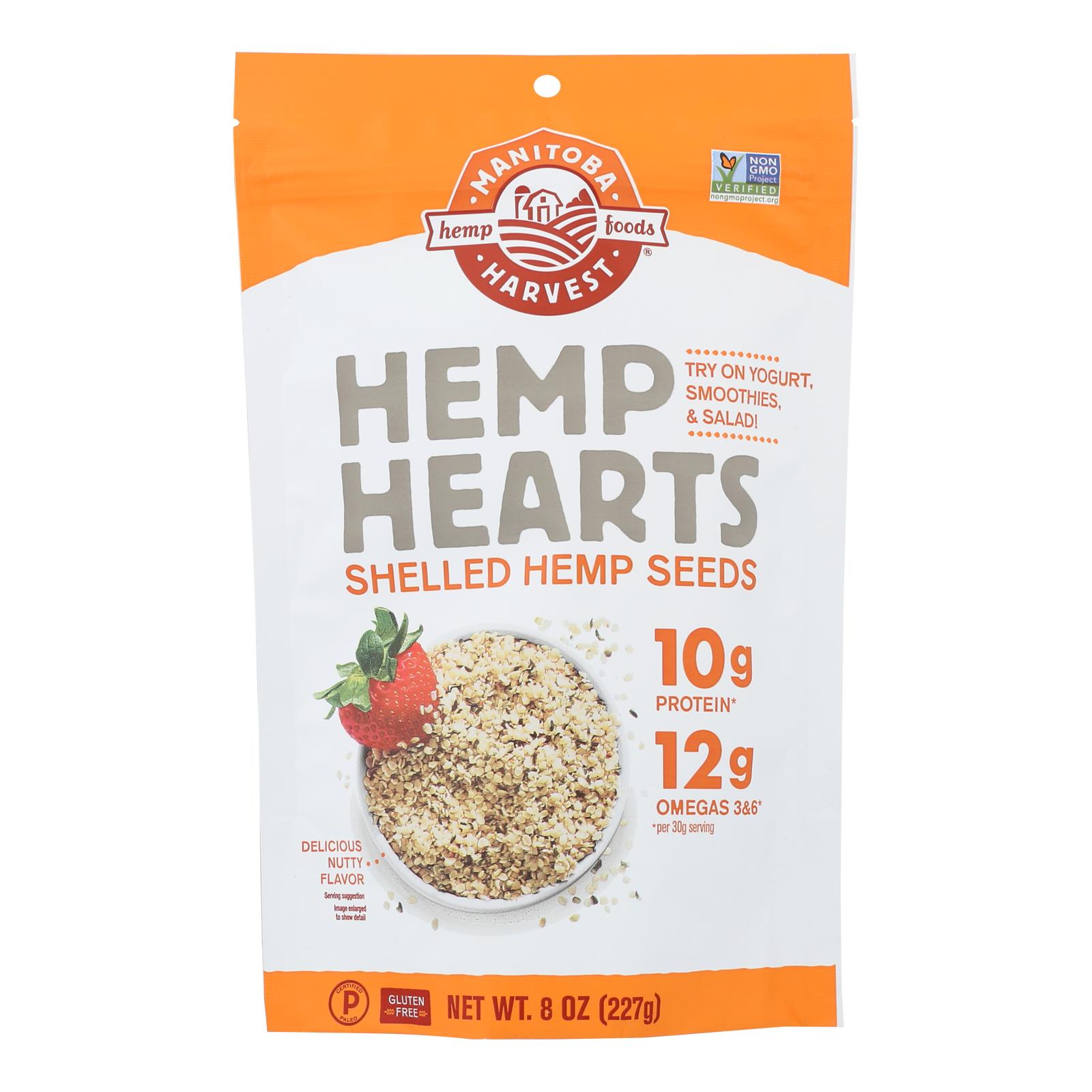 Manitoba Harvest Shelled Hemp Hearts Hemp Seed - Case of 8 - 8 oz