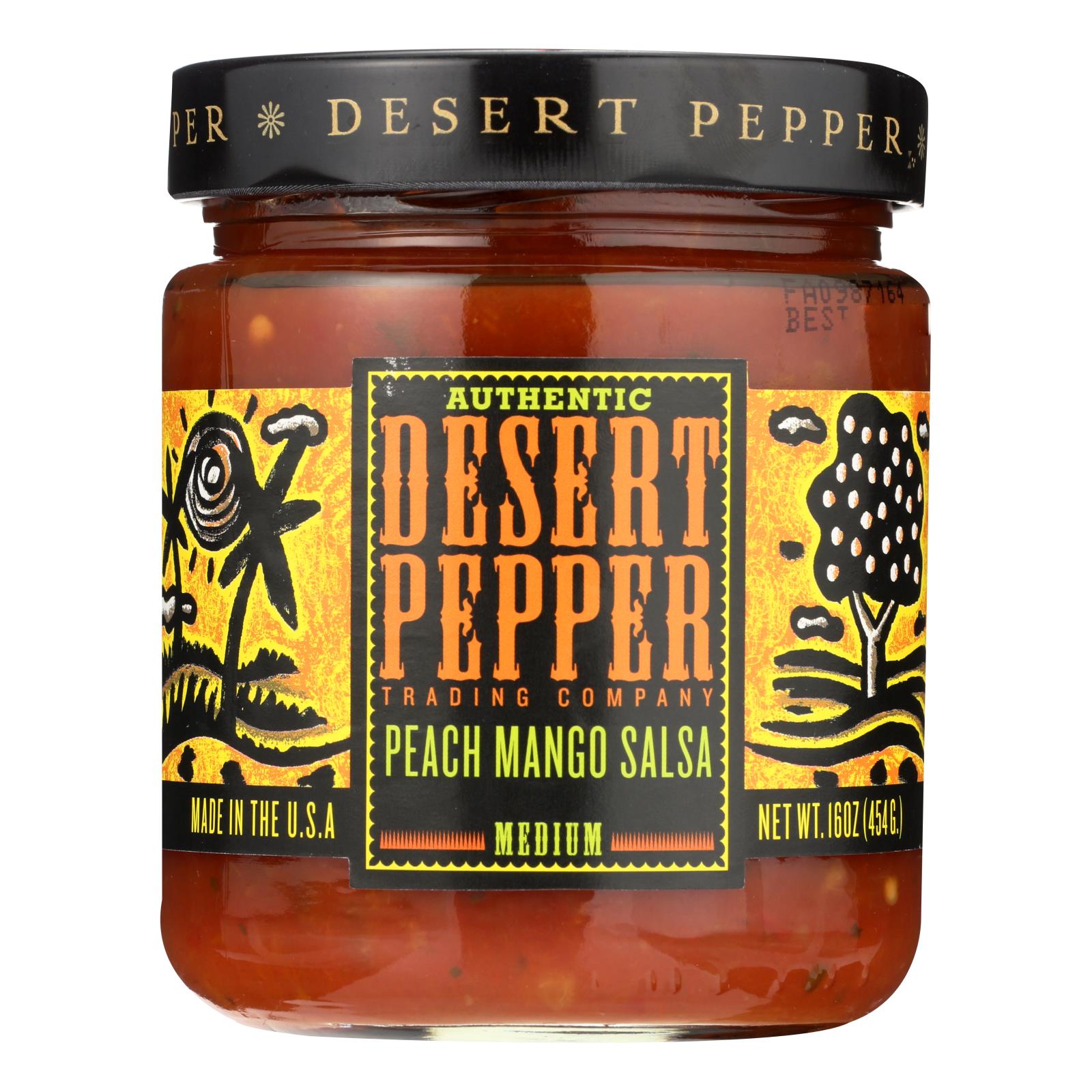Desert Pepper Trading - Medium Hot Peach Mango Salsa - Case of 6 - 16 oz.