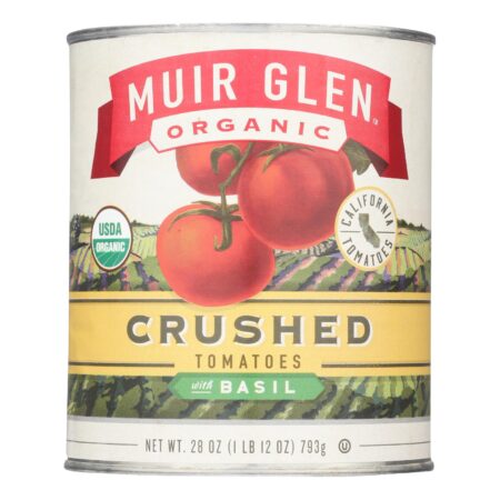 Muir Glen Crushed Tomato with Basil - Tomato - Case of 12 - 28 oz.