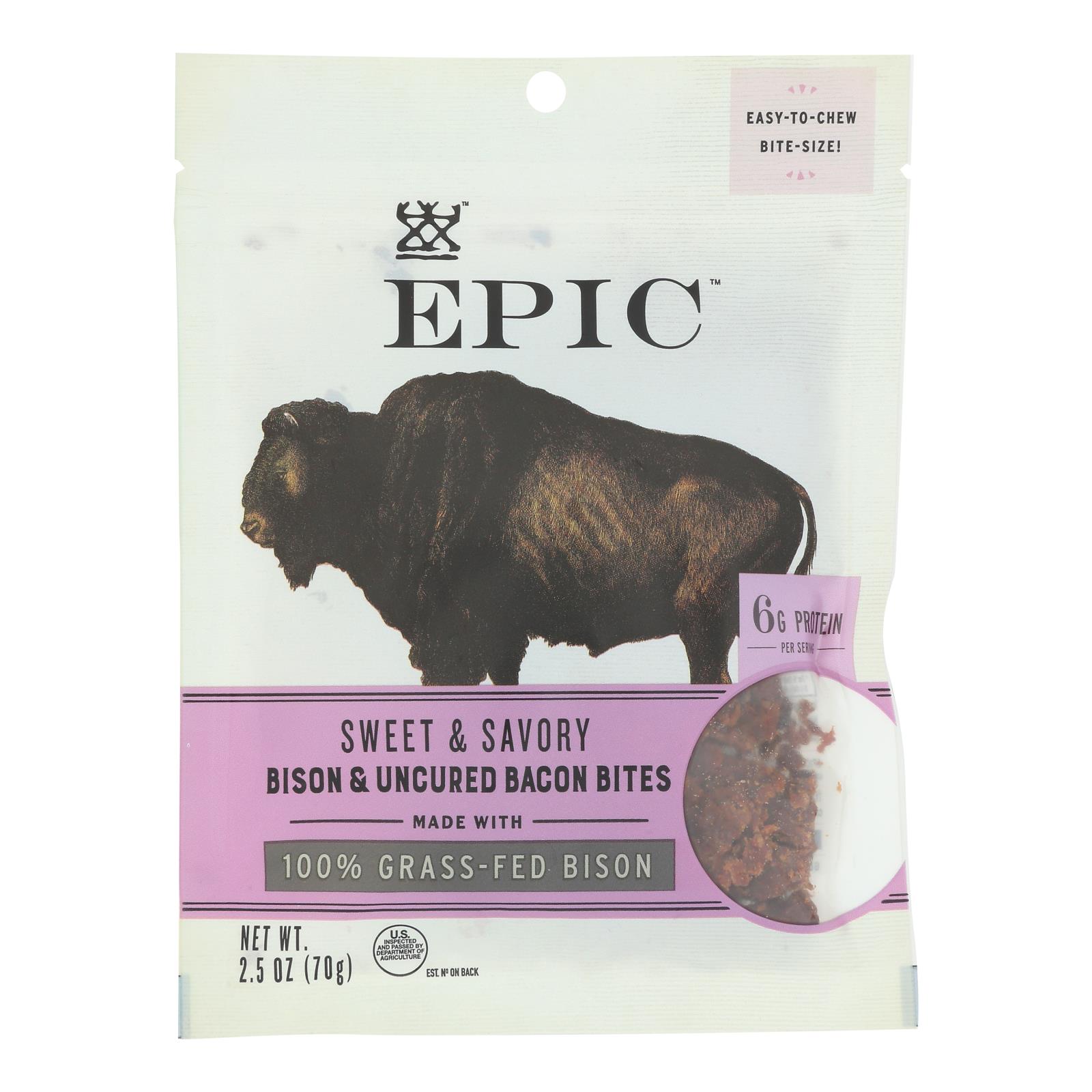 Epic - Jerky Bites - Bison Meat - Case of 8 - 2.5 oz.