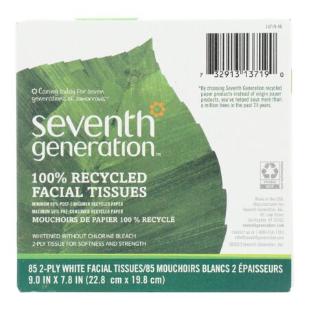 Seventh Generation Recycled Facial Tissue - Cube - Case of 36 - 85 Count