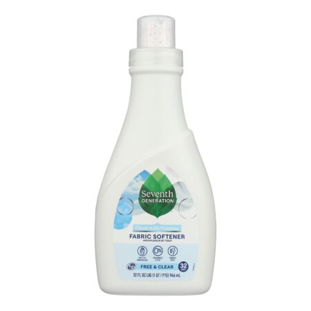 Seventh Generation Natural Liquid Fabric Softener - Free and Clear - Case of 6 - 32 Fl oz.