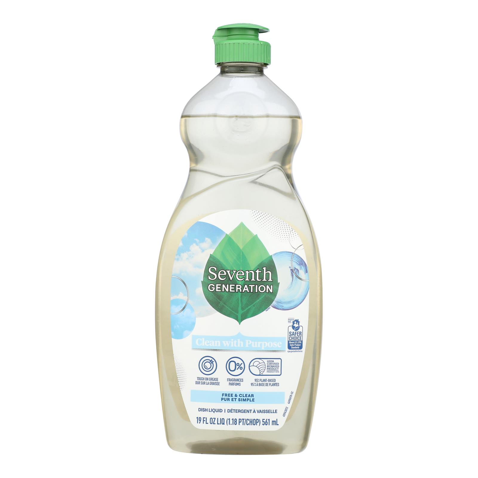 Seventh Generation - Dish Liquid Free & Clear - Case of 6-19 FZ