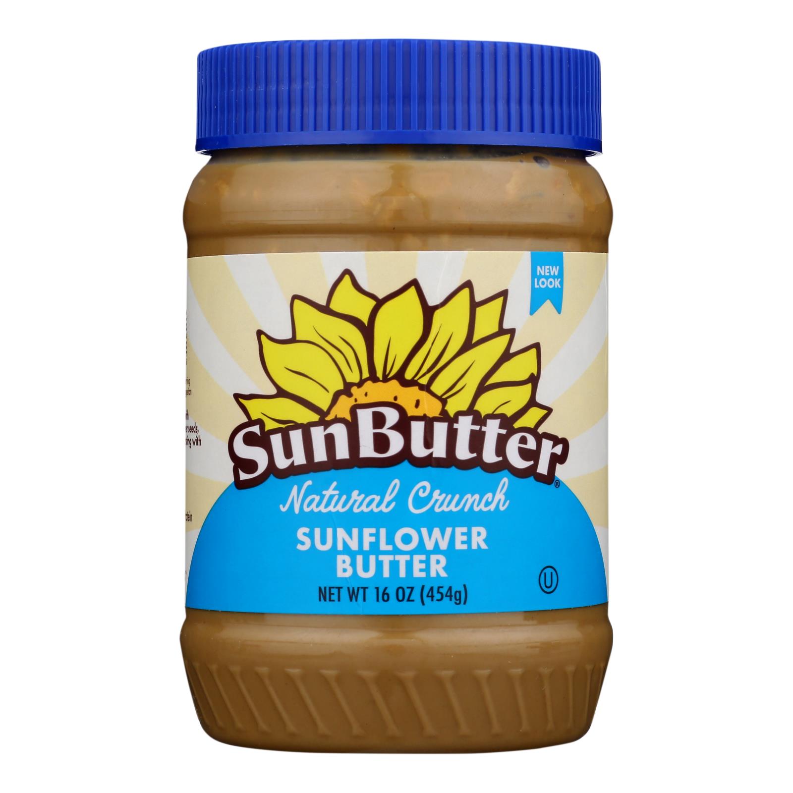 Sunbutter Sunflower Butter - Natural Crunch - Case of 6 - 16 oz.