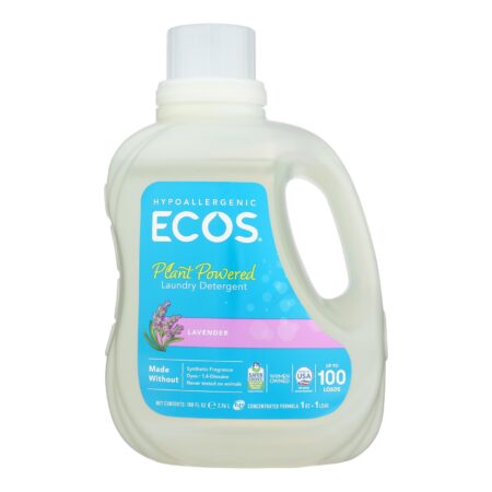Earth Friendly Ecos Ultra 2x All Natural Laundry Detergent - Lavender - Case of 4 - 100 fl oz