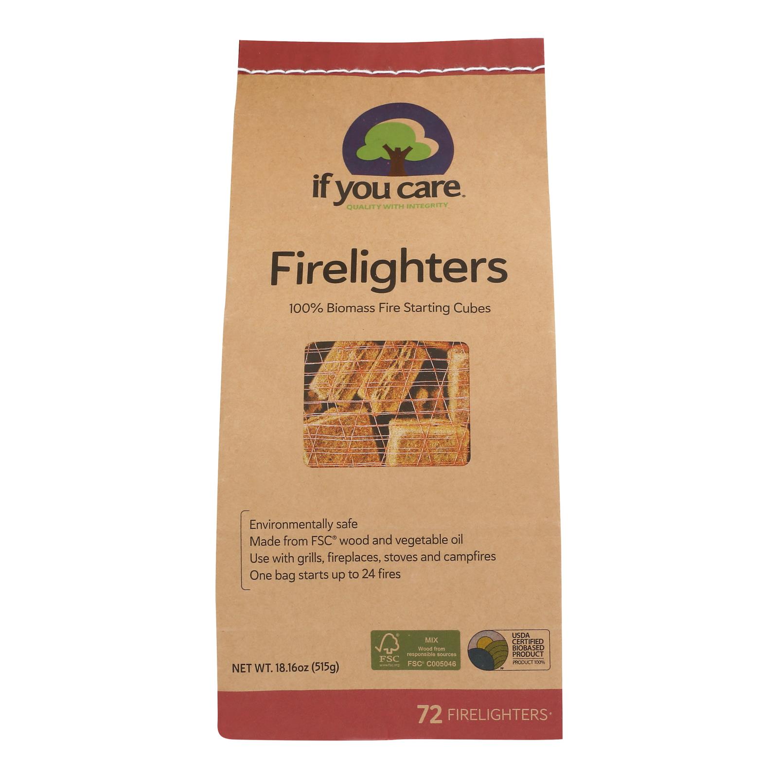 If You Care Wood Starting Cubes - Firelighters - Case of 12 - 72 Count