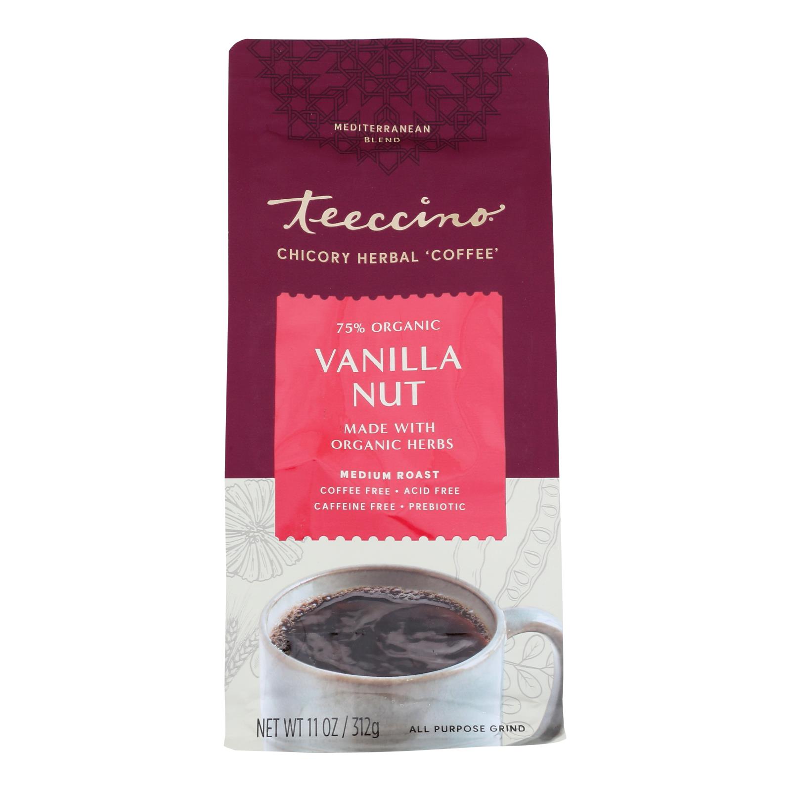 Teeccino Mediterranean Herbal Coffee Vanilla Nut - 11 oz - Case of 6