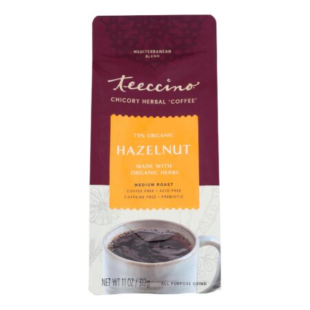 Teeccino Mediterranean Herbal Coffee Hazelnut - 11 oz - Case of 6