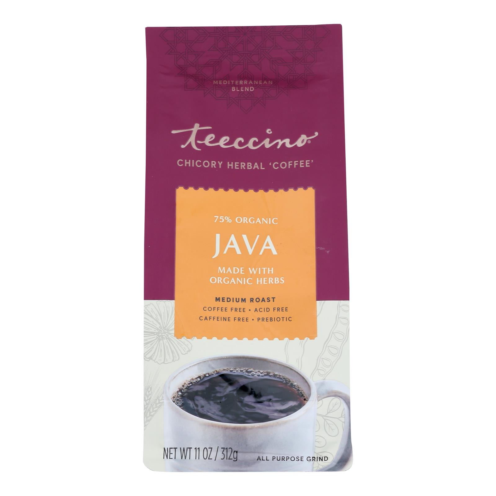 Teeccino Mediterranean Herbal Coffee Java - 11 oz - Case of 6