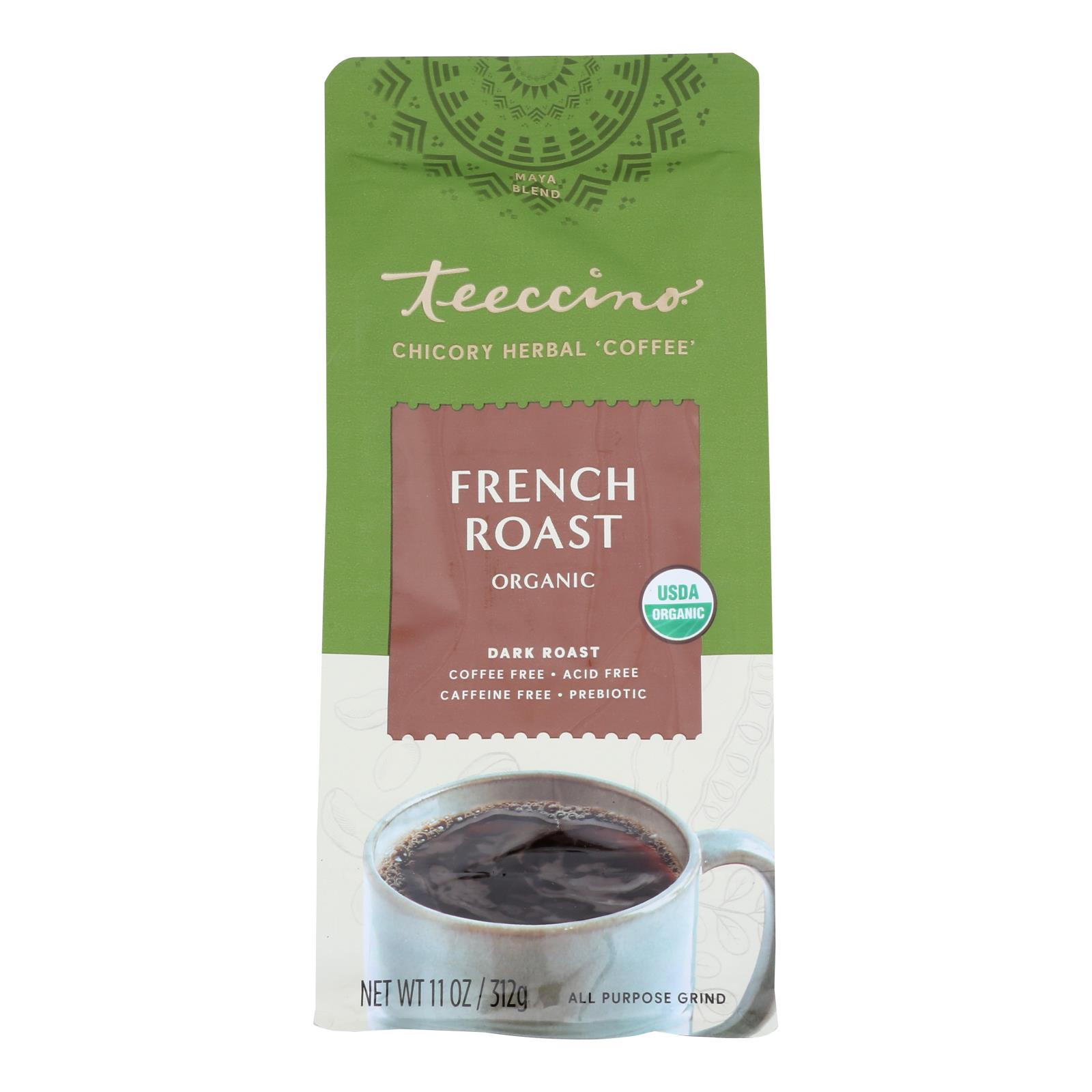 Teeccino Herbal Coffee French Roast Maya Dark Roast - 11 oz - Case of 6