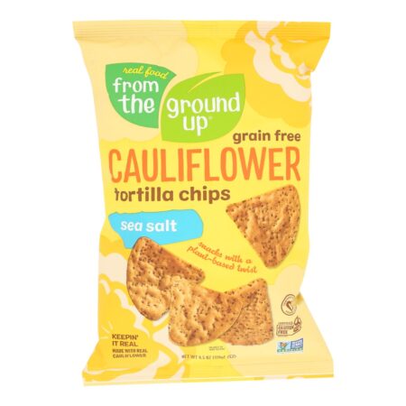 From The Ground Up - Tort Chips Clflwr Sea Salt - Case of 12 - 4.5 OZ