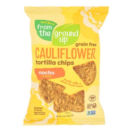 From The Ground Up - Tort Chips Clflwr Nacho - Case of 12 - 4.5 OZ
