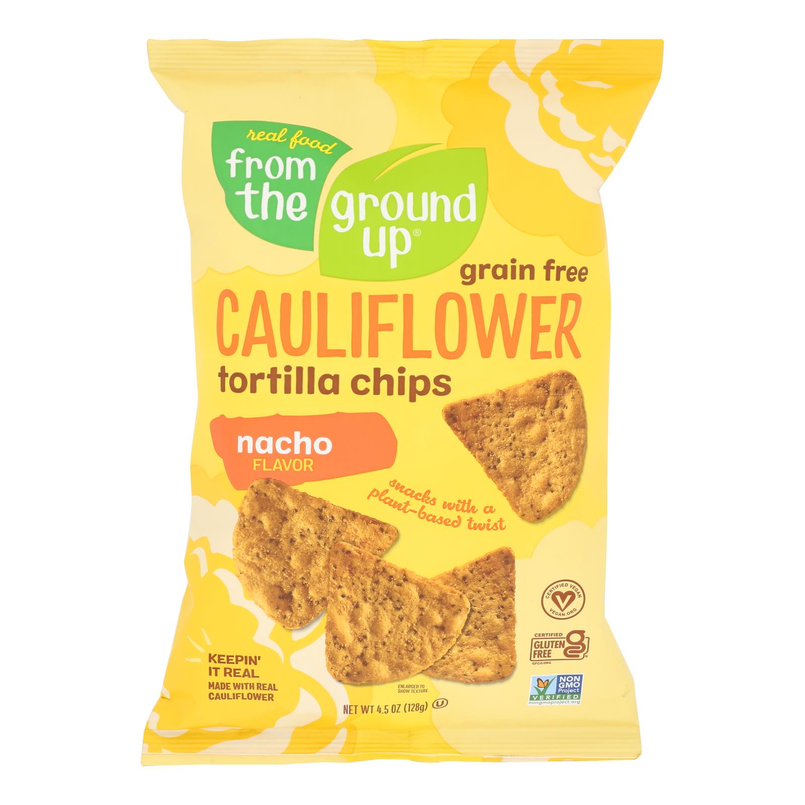From The Ground Up - Tort Chips Clflwr Nacho - Case of 12 - 4.5 OZ