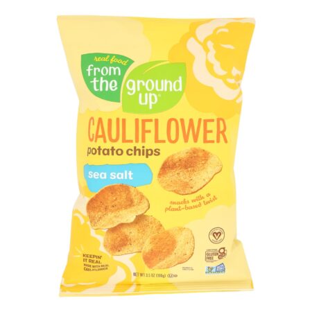 From the Ground Up Sea Salt Cauliflower Chips - Case of 12 - 3.5 OZ