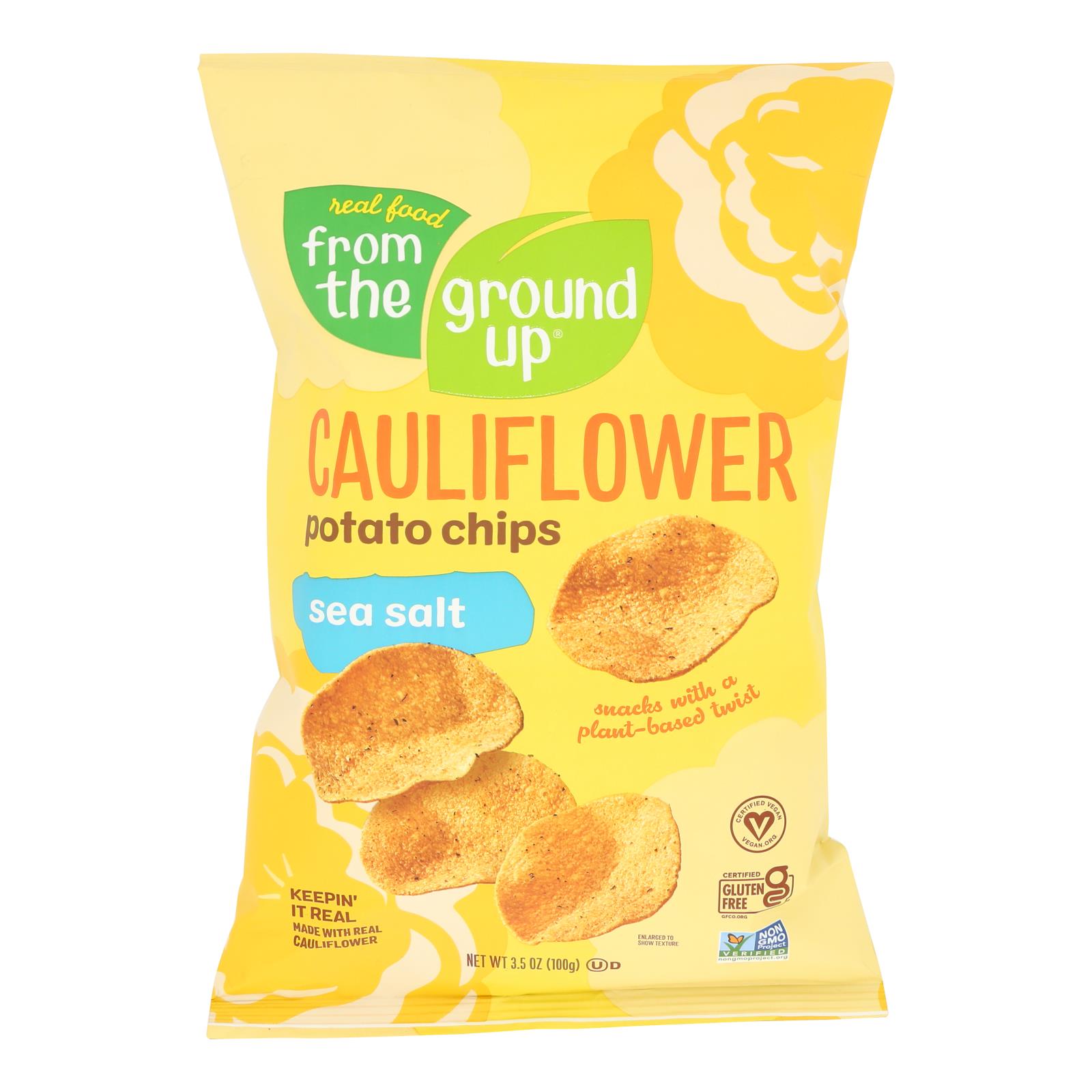 From the Ground Up Sea Salt Cauliflower Chips - Case of 12 - 3.5 OZ