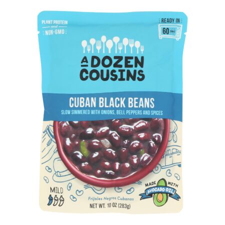 A Dozen Cousins - Ready to Eat Beans - Cuban Black - Case of 6 - 10 oz.