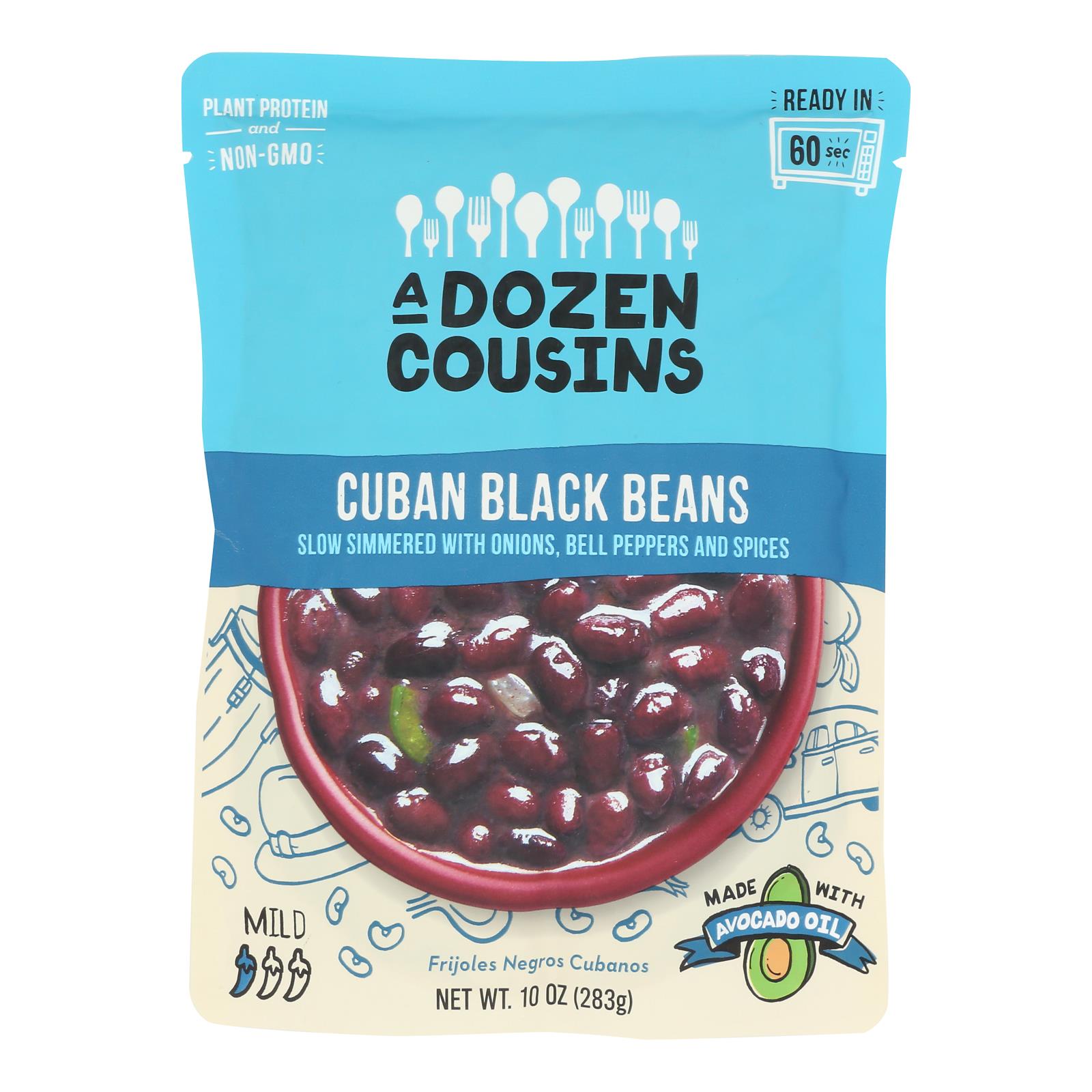 A Dozen Cousins - Ready to Eat Beans - Cuban Black - Case of 6 - 10 oz.