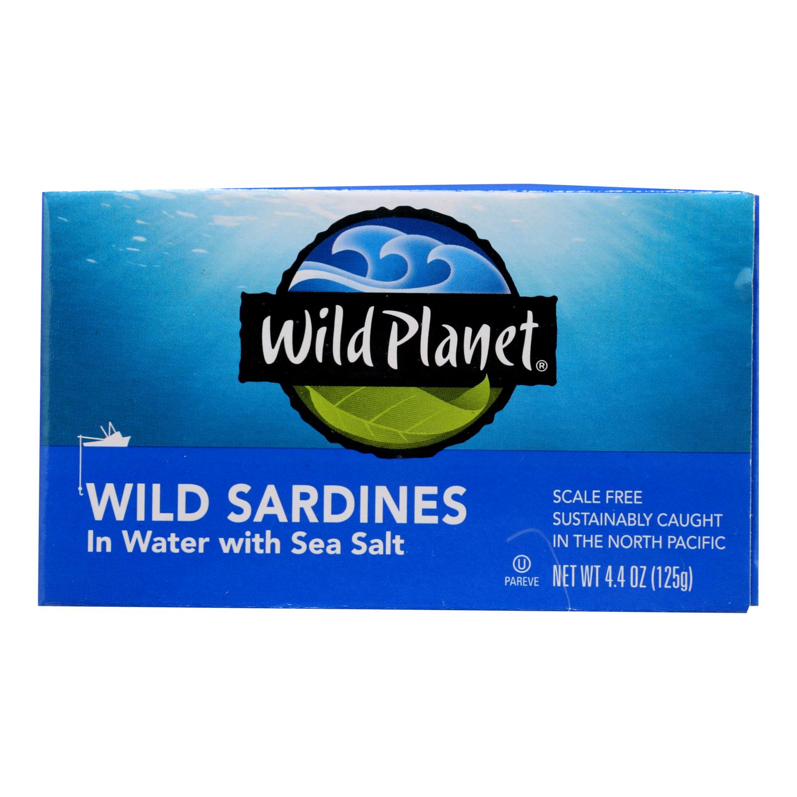 Wild Planet Wild Sardines In Spring Water - Case of 12 - 4.375 oz.