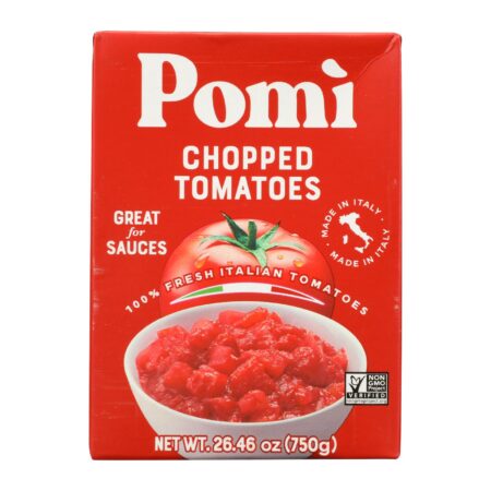Pomi Tomatoes - Tomatoes Chopped - Case of 12 - 26.46 OZ