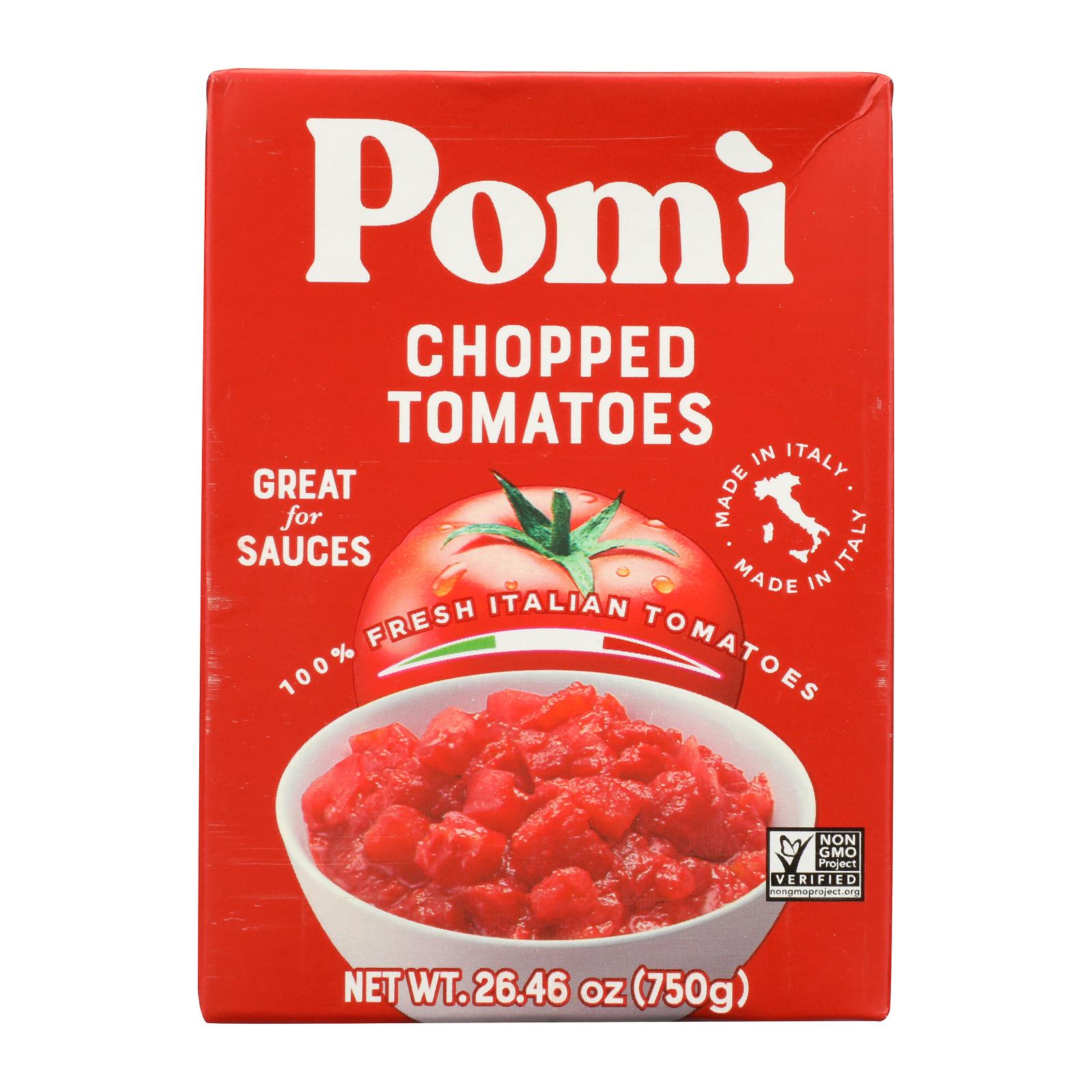 Pomi Tomatoes - Tomatoes Chopped - Case of 12 - 26.46 OZ
