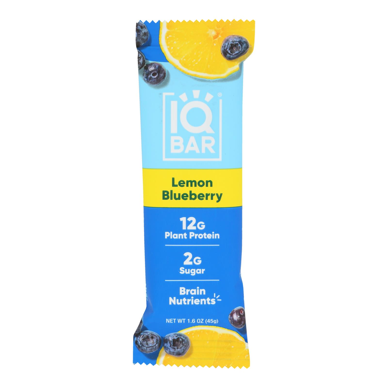 Iq Bar - Bar Lemon Blueberry - Case of 12 - 1.6 OZ