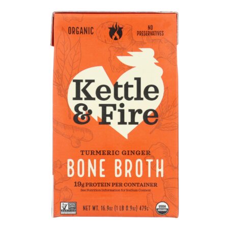 Kettle And Fire - Bone Broth Trmc Ginger Chicken - Case of 6 - 16.9 OZ