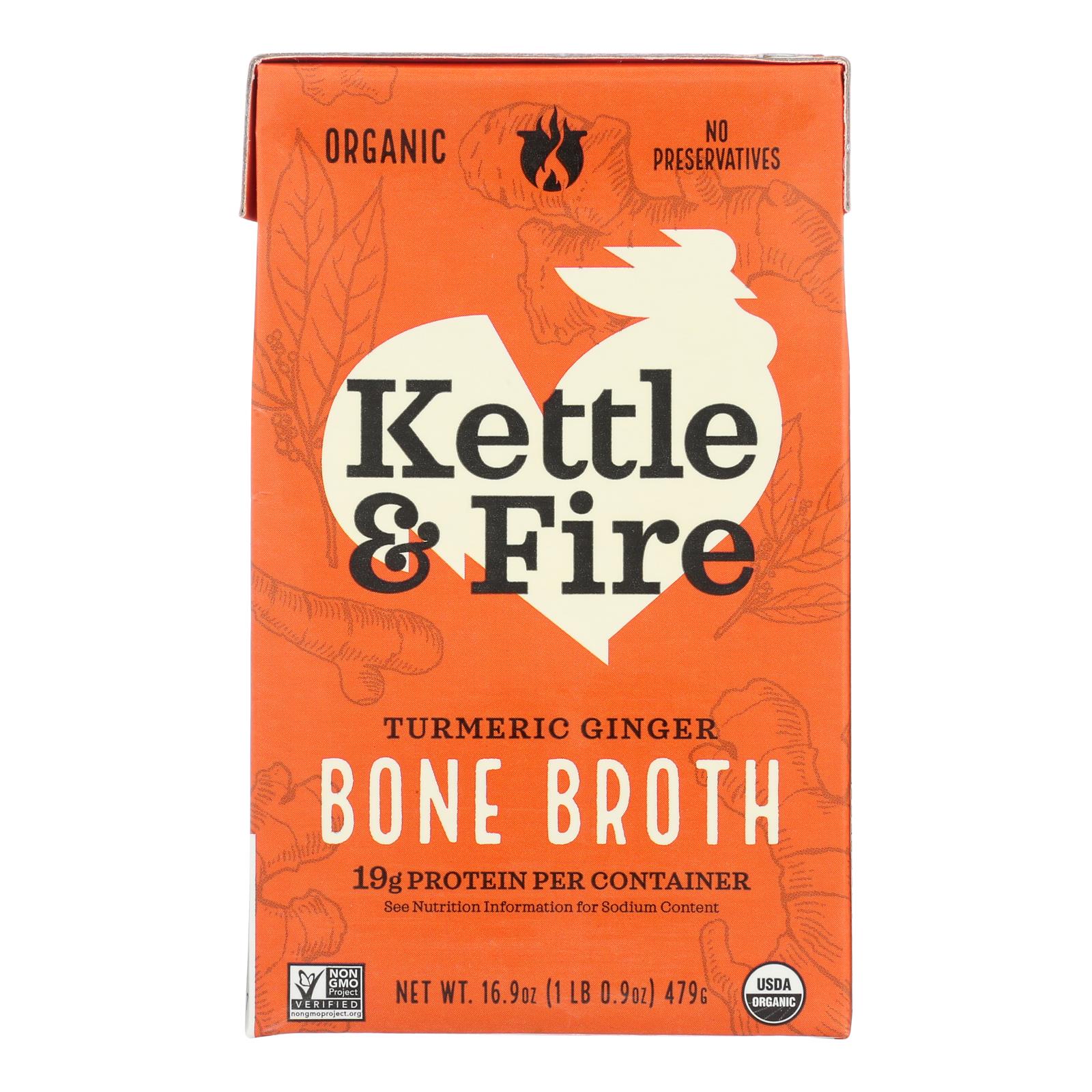 Kettle And Fire - Bone Broth Trmc Ginger Chicken - Case of 6 - 16.9 OZ