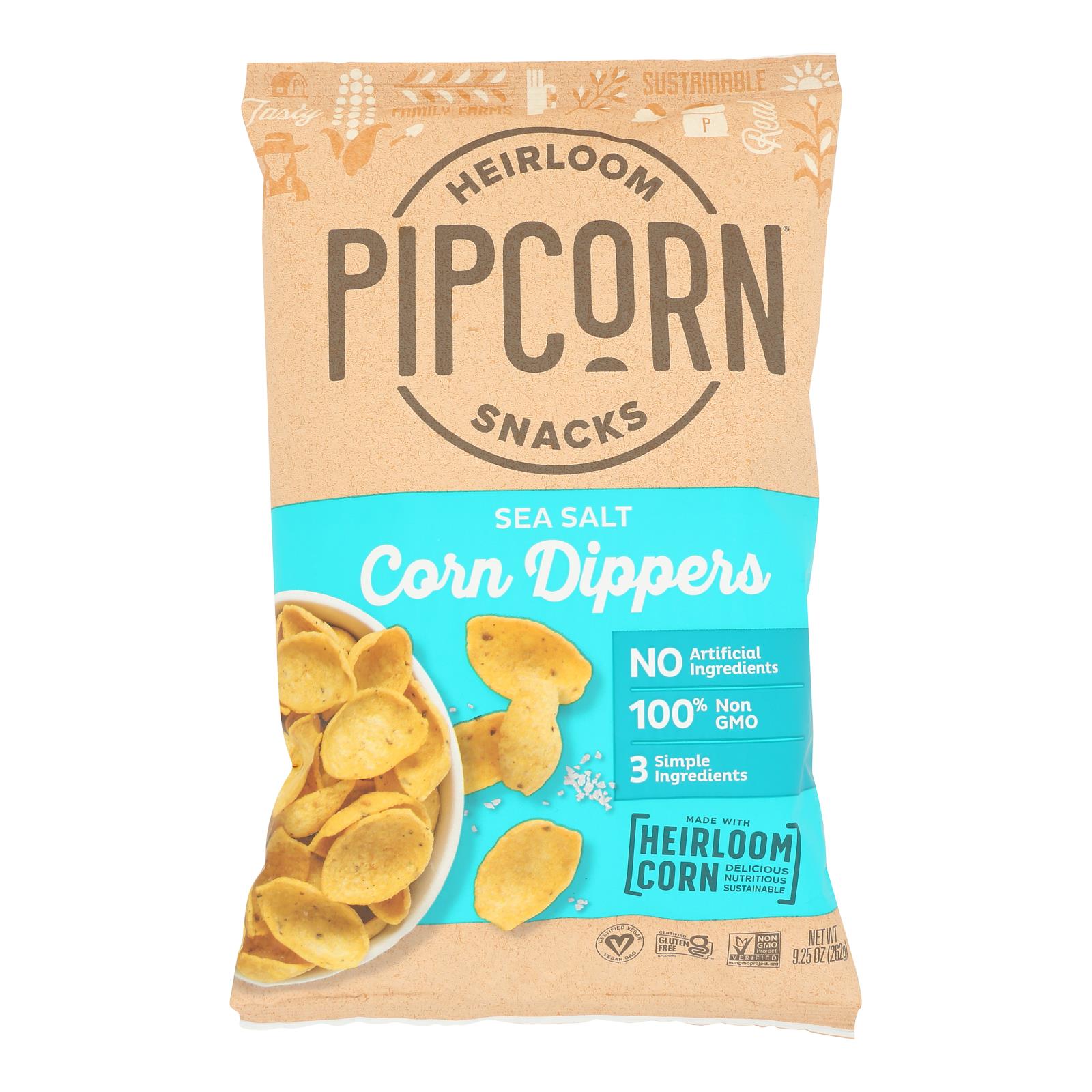 Pipcorn - Chps Corn Dippers Sea Salt - Case of 12 - 9.25 OZ