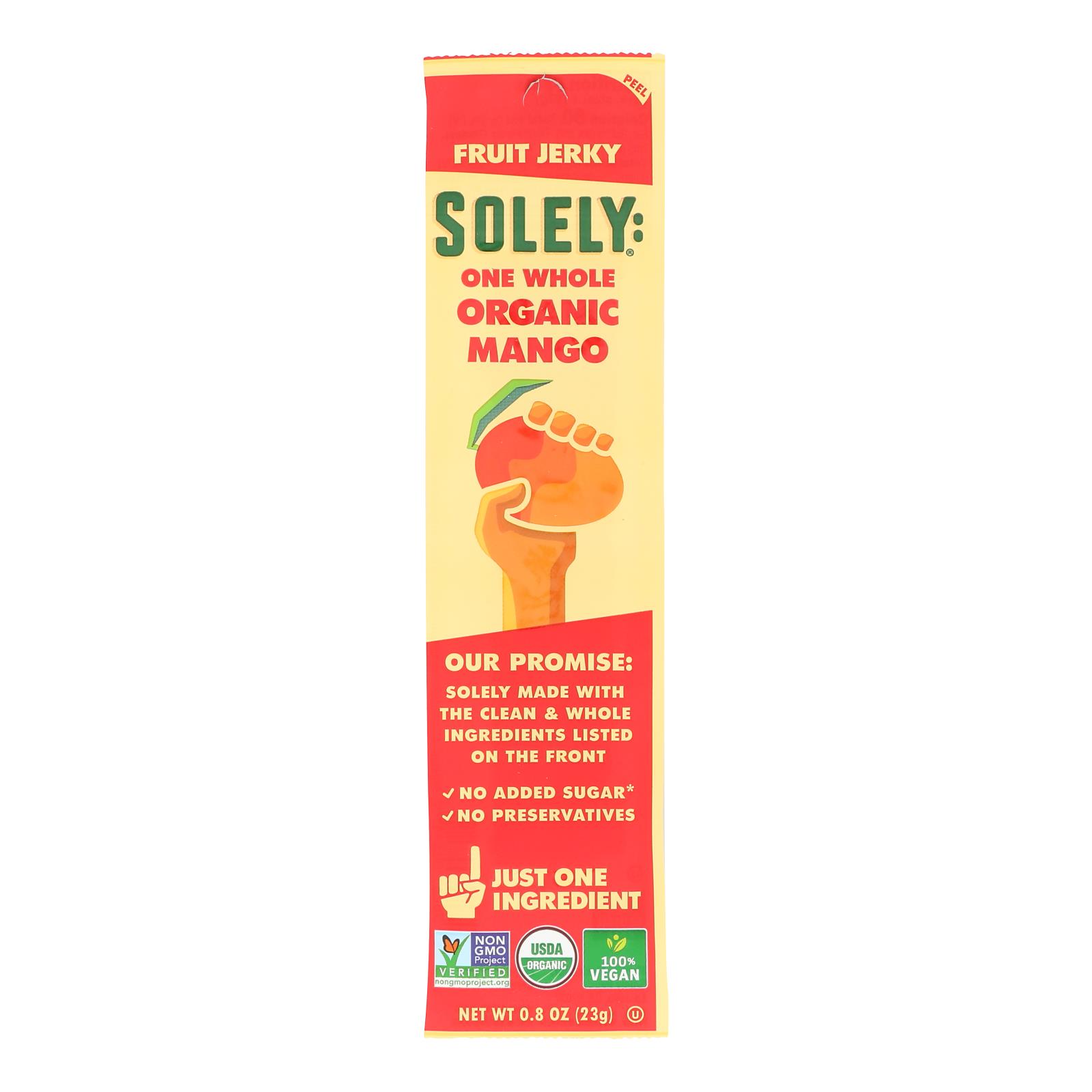 Solely, Organic Fruit Jerky Mango, Case Of 12, .8 oz