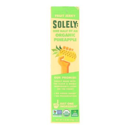 Solely Fruit - Fruit Jerky Pineapple - Case of 12 - .8 OZ